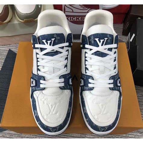 lv sneaker 2018|lv sneakers blue and white.